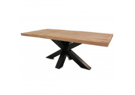 Table manguier massif et pieds  central étoile métal