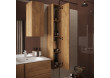 Ensemble salle de bain, meuble suspendu+colonne+miroir+double vasque JUP mercure