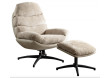 Fauteuil balancier + pouf cady beige