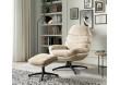 Fauteuil balancier + pouf cady beige