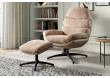 Fauteuil balancier + pouf cady marron