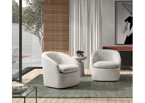 Fauteuil pivotant louan blanc