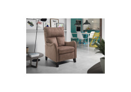 Fauteuil de relaxation manuel microfibre marron clair