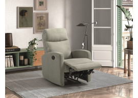 Fauteuil de relaxation électrique ou manuel almera tissu gris perle