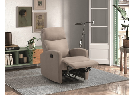 Fauteuil de relaxation électrique almera tissu creme
