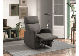 Fauteuil de relaxation électrique ou manuel almera tissu gris foncé